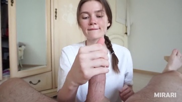 Miután leszívott és belapátolta a nedűmet én is csúcsra juttattam a bájos főiskolás cicát Thumb